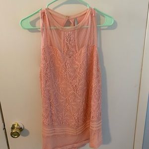 Pink lace tank